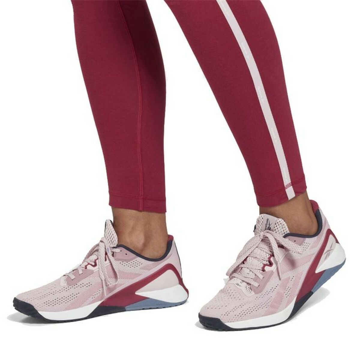 Leggings Sportivo da Donna Reebok  Pping Cotton W Rosso Scuro