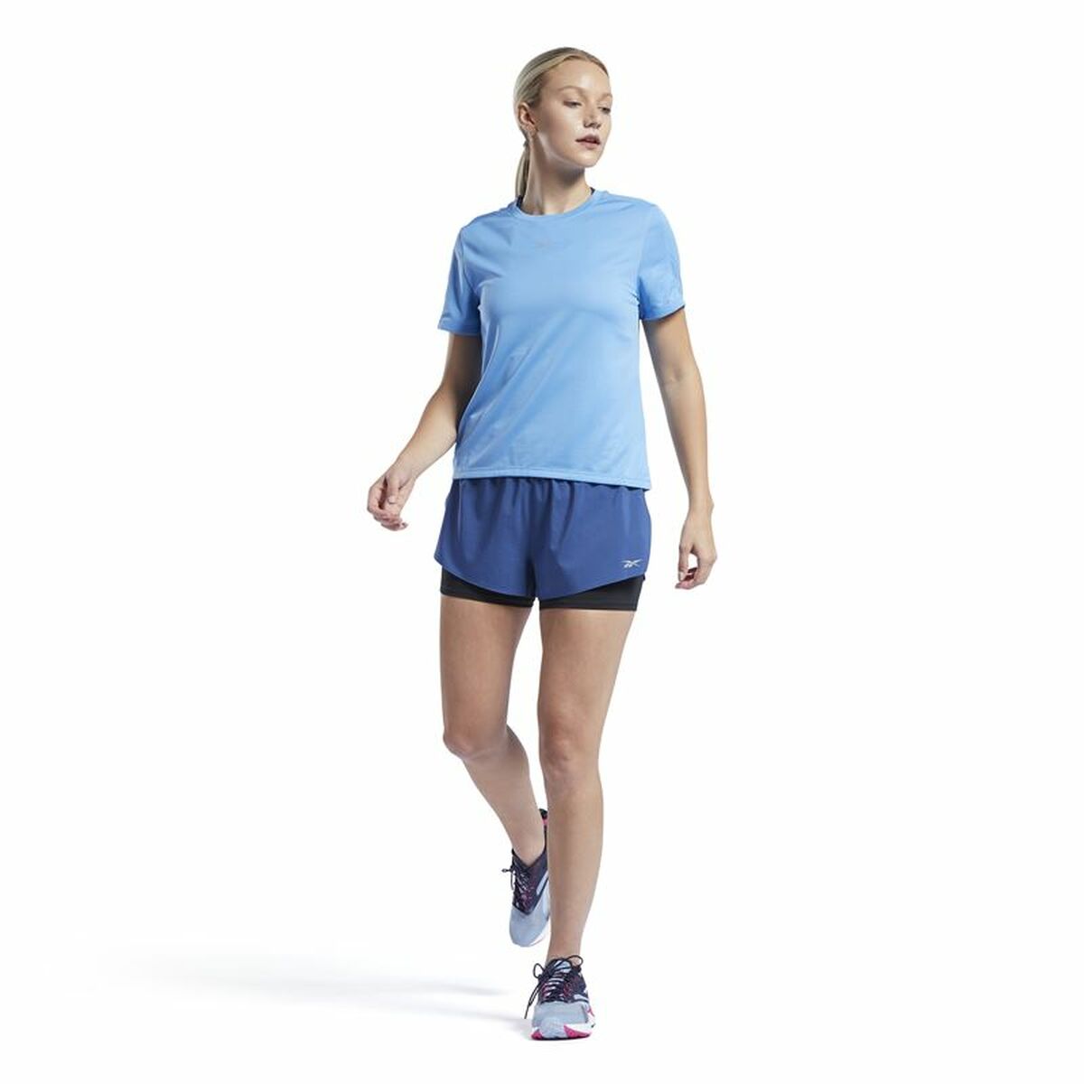 Maglia a Maniche Corte Donna Reebok Speedwick Azzurro Chiaro