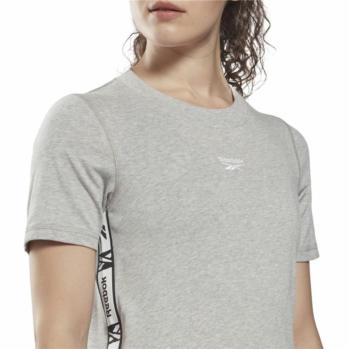 Maglia a Maniche Corte Donna Reebok Tape Pack Grigio