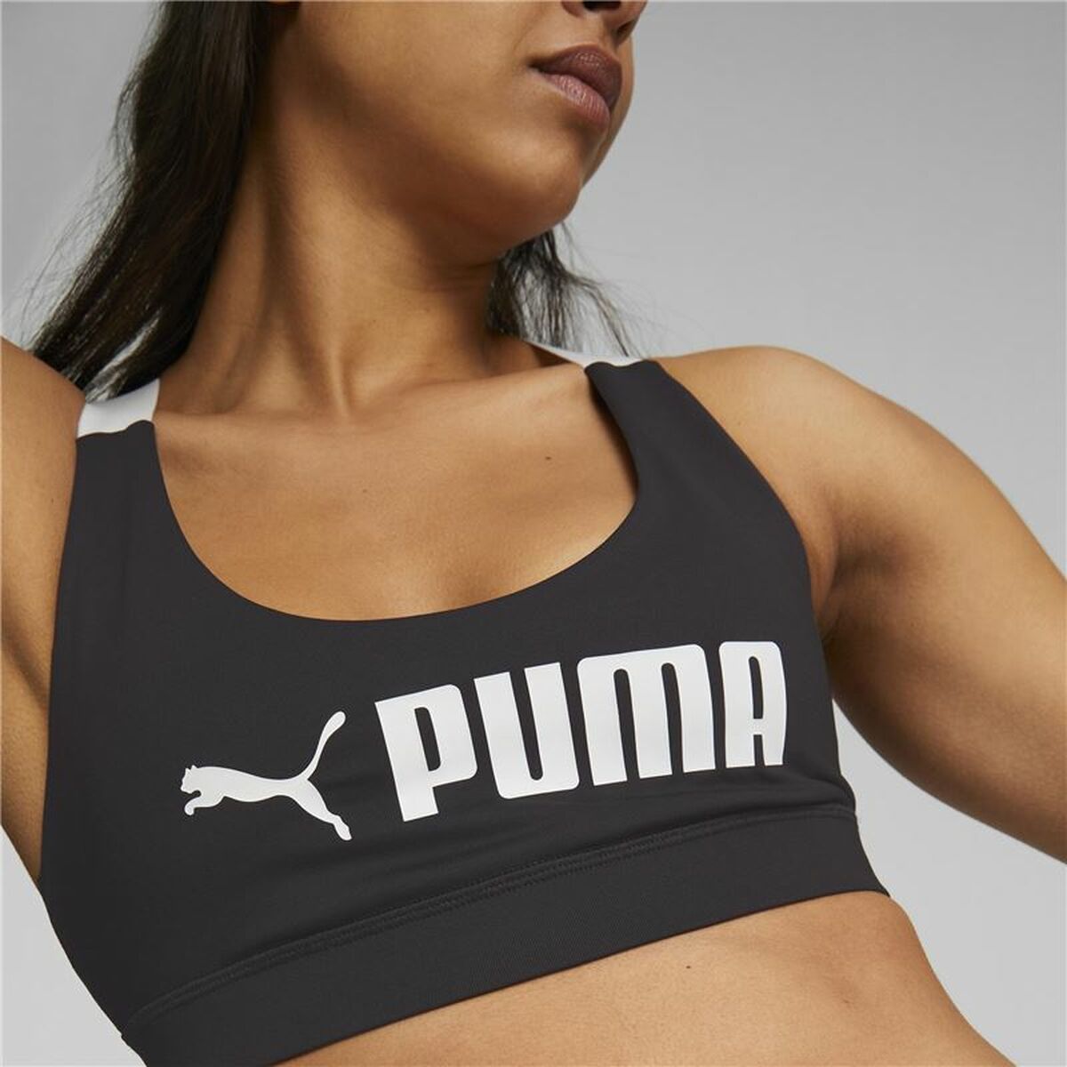 Reggiseno Sportivo Puma Nero Bianco Multicolore