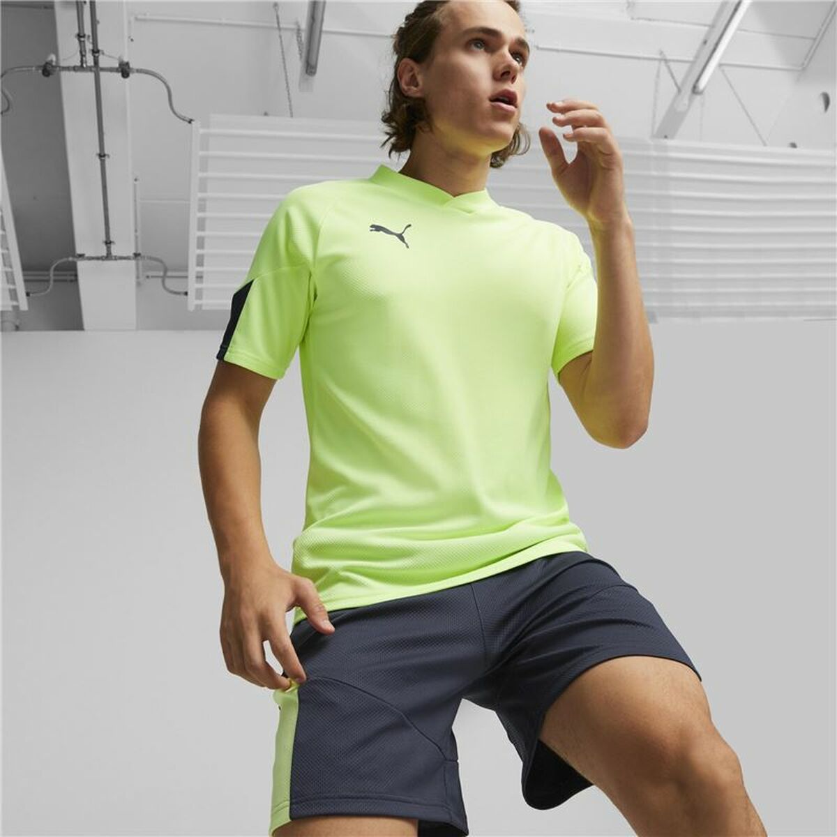 Maglia a Maniche Corte Uomo Puma Individual Final Verde limone Uomo