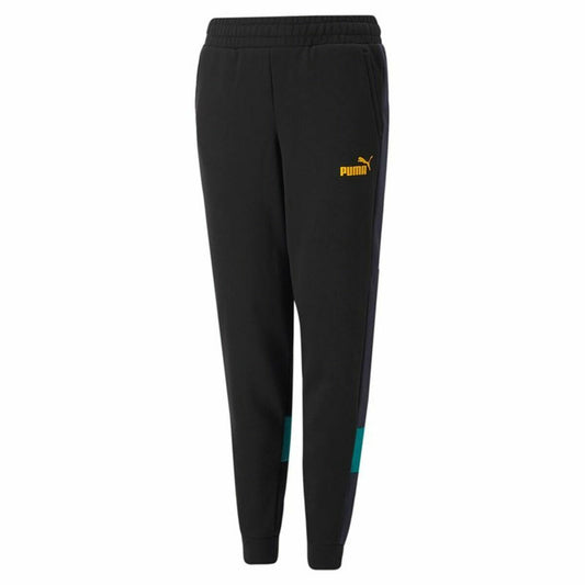 Pantalone di Tuta per Bambini Puma Essentials+ Colorblock Nero Bambini