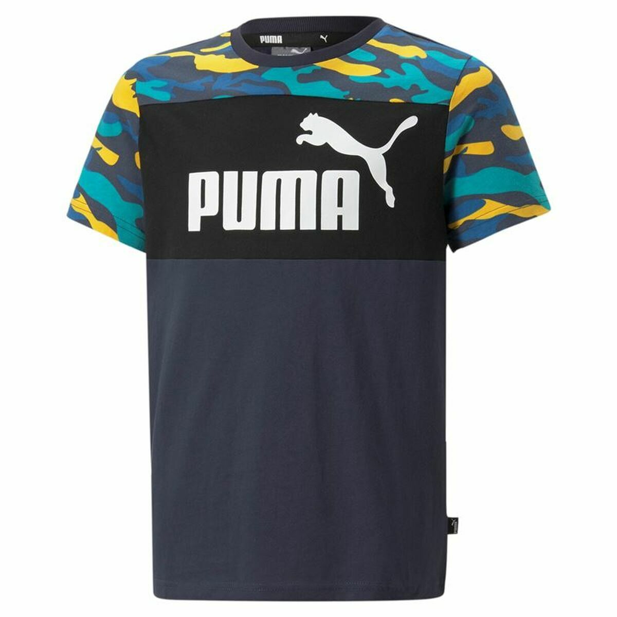 Maglia a Maniche Corte per Bambini Puma Essentials+ Mimetico Bambini Nero