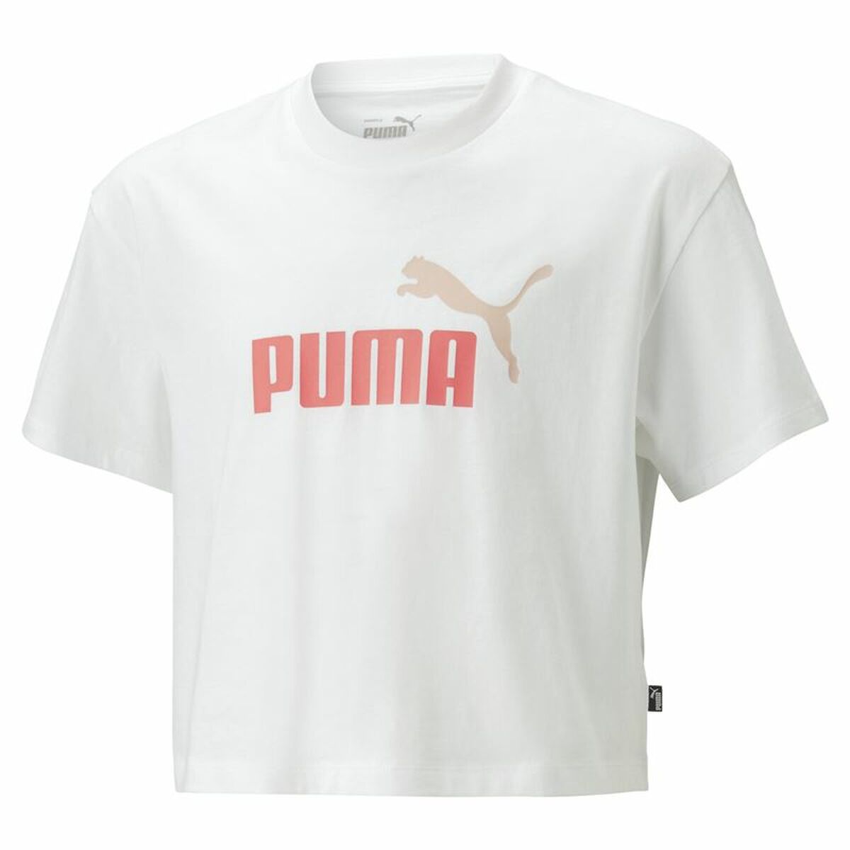 Maglia a Maniche Corte per Bambini Puma Logo Cropped  Bianco