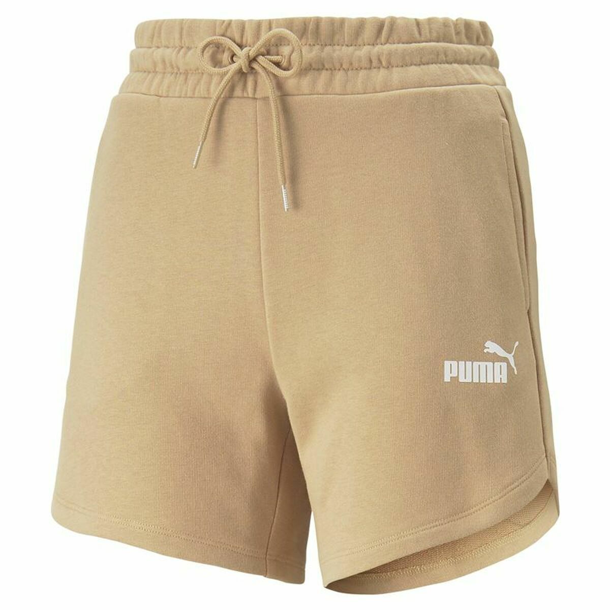 Pantaloncini Sportivi da Donna Puma Essentials 5" High Waist Beige