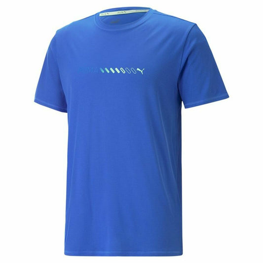 Maglia a Maniche Corte Uomo Puma Run Favorite Logo Azzurro