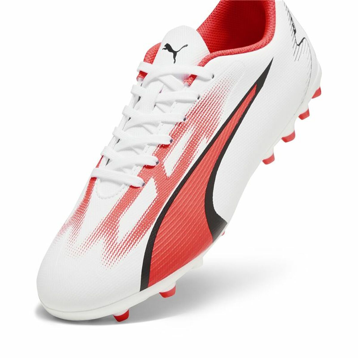 Scarpe da Calcio per Bambini Puma Ultra Play MG Bianco Rosso