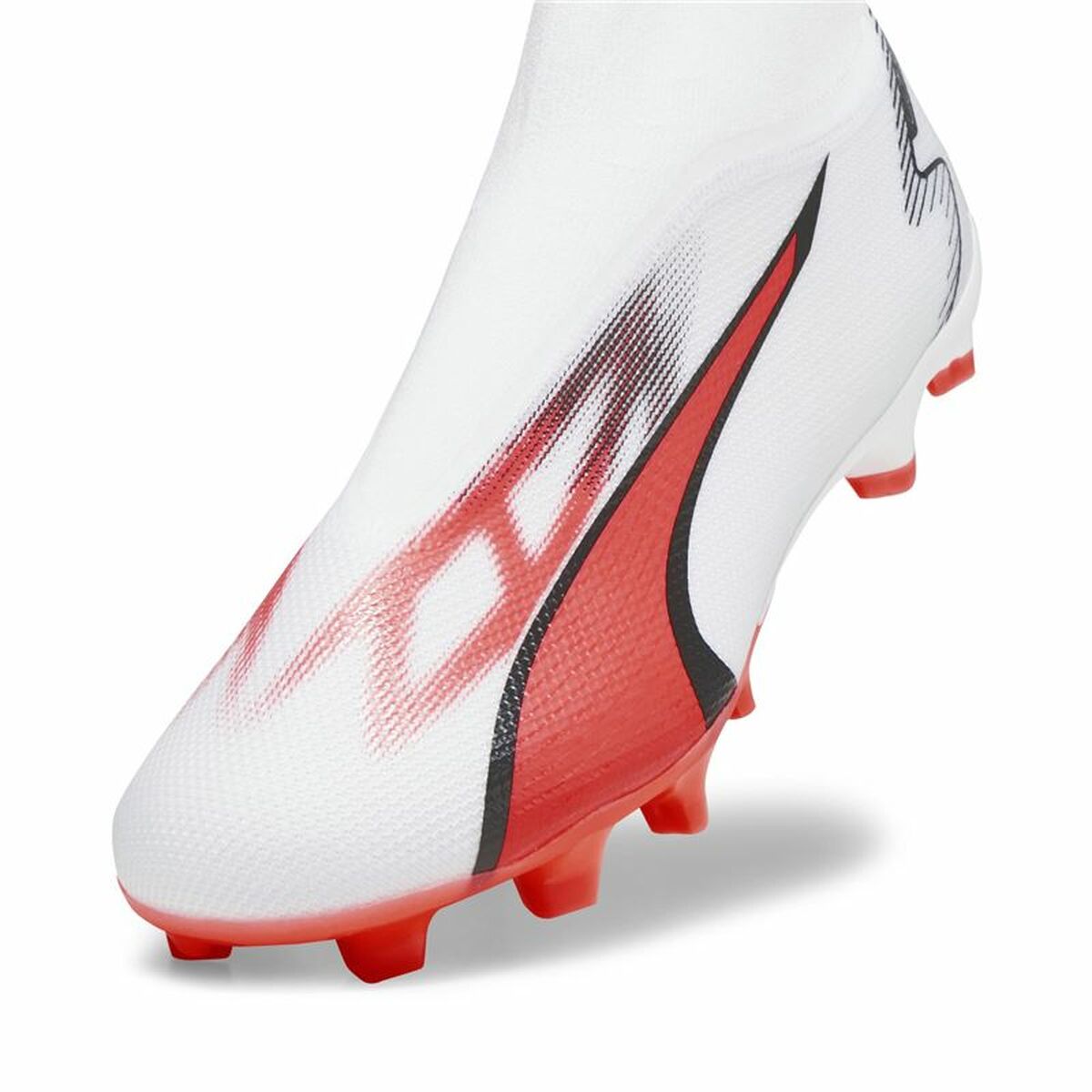 Scarpe da Calcio per Adulti Puma Ultra Match+ Ll Fg/A  Bianco Rosso