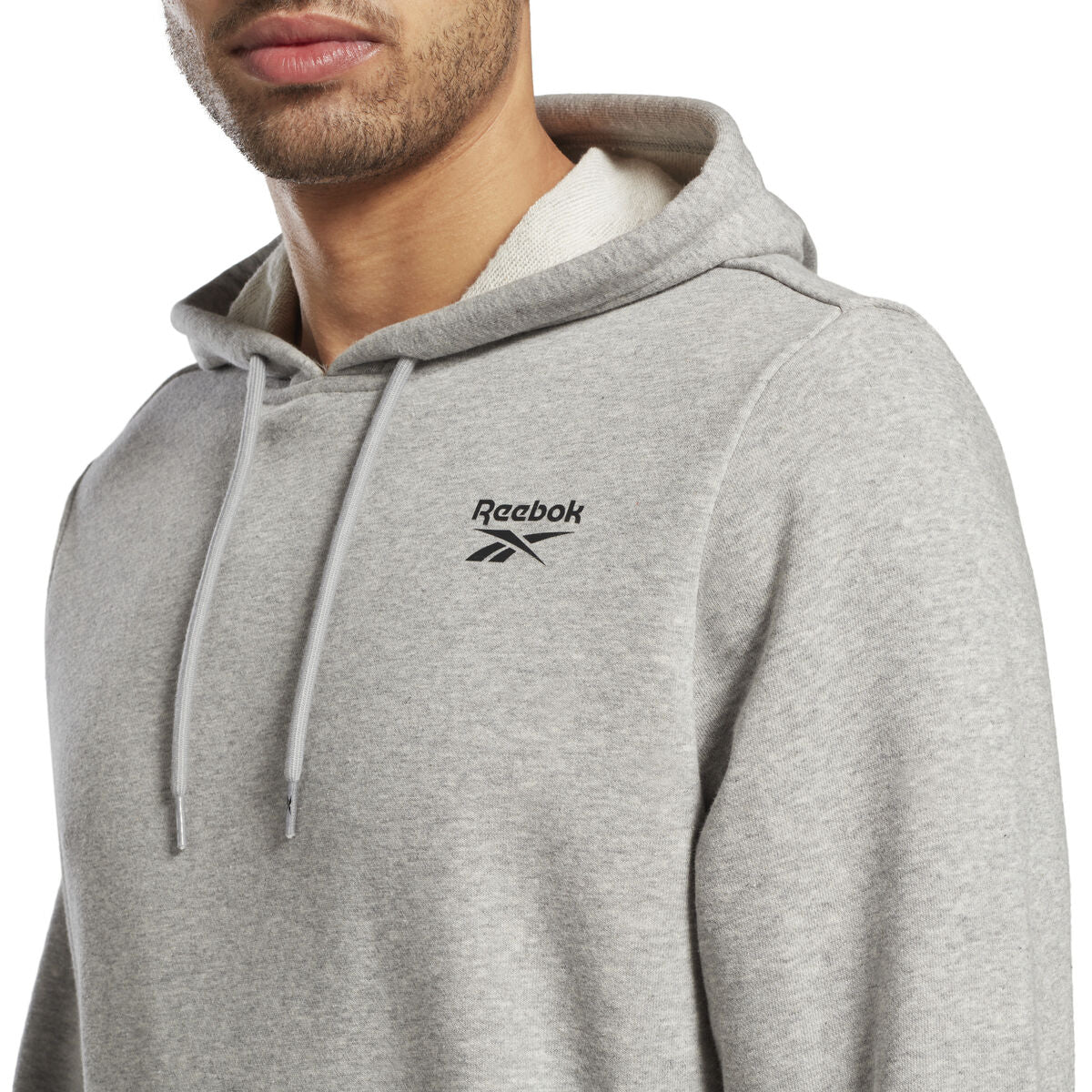 Felpa con Cappuccio Uomo Reebok  RI FT LEFT CHEST OT HZ8788  Grigio