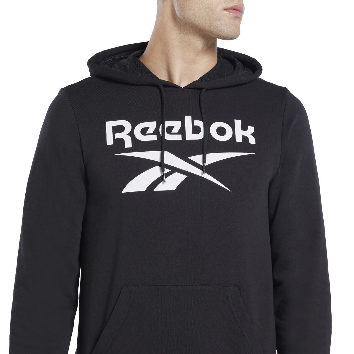 Felpa con Cappuccio Uomo Reebok I FT BIG LOGO OTH H54788  Nero