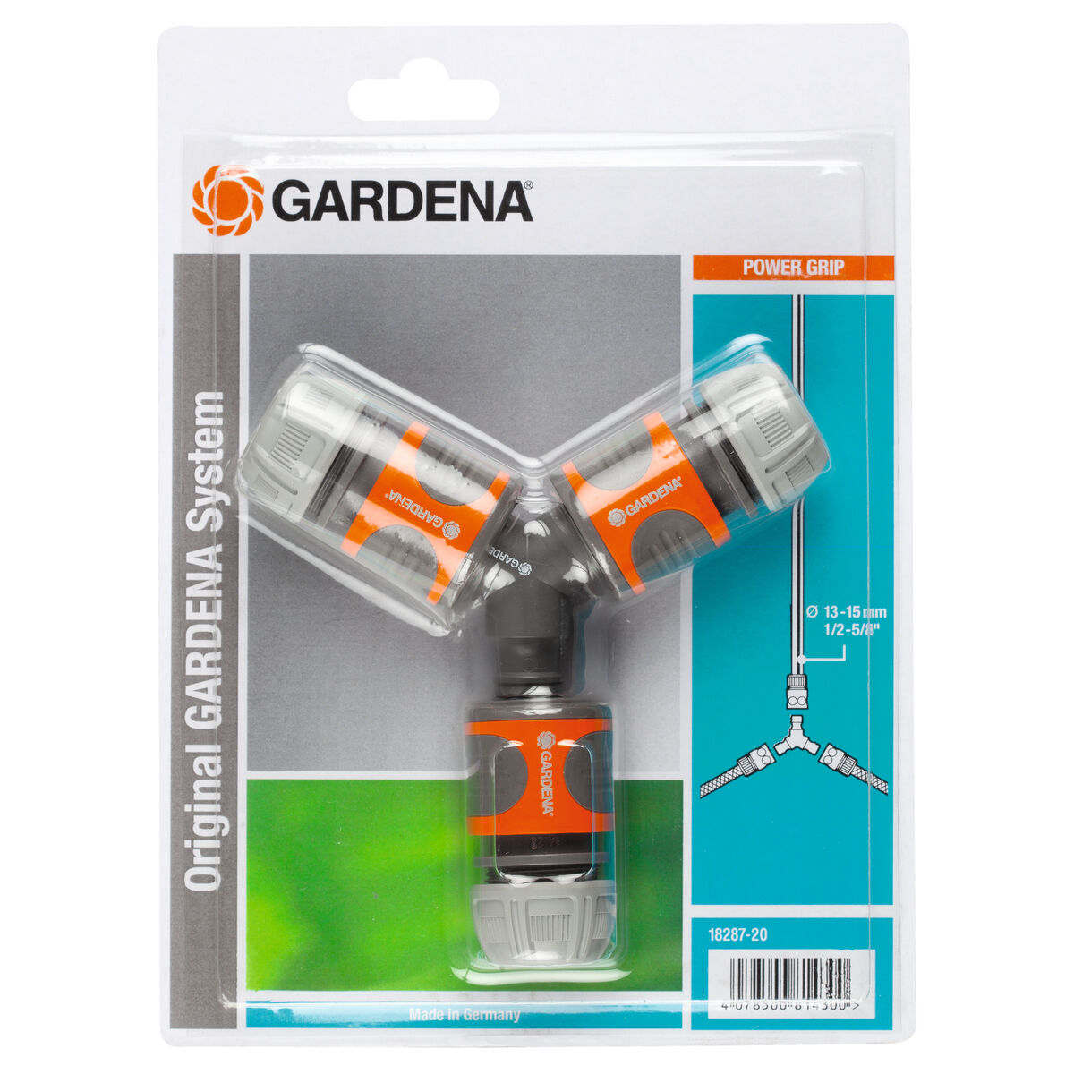 Connettore Gardena 18287-20 Triplo Sistema di irrigazione Ø 15 mm