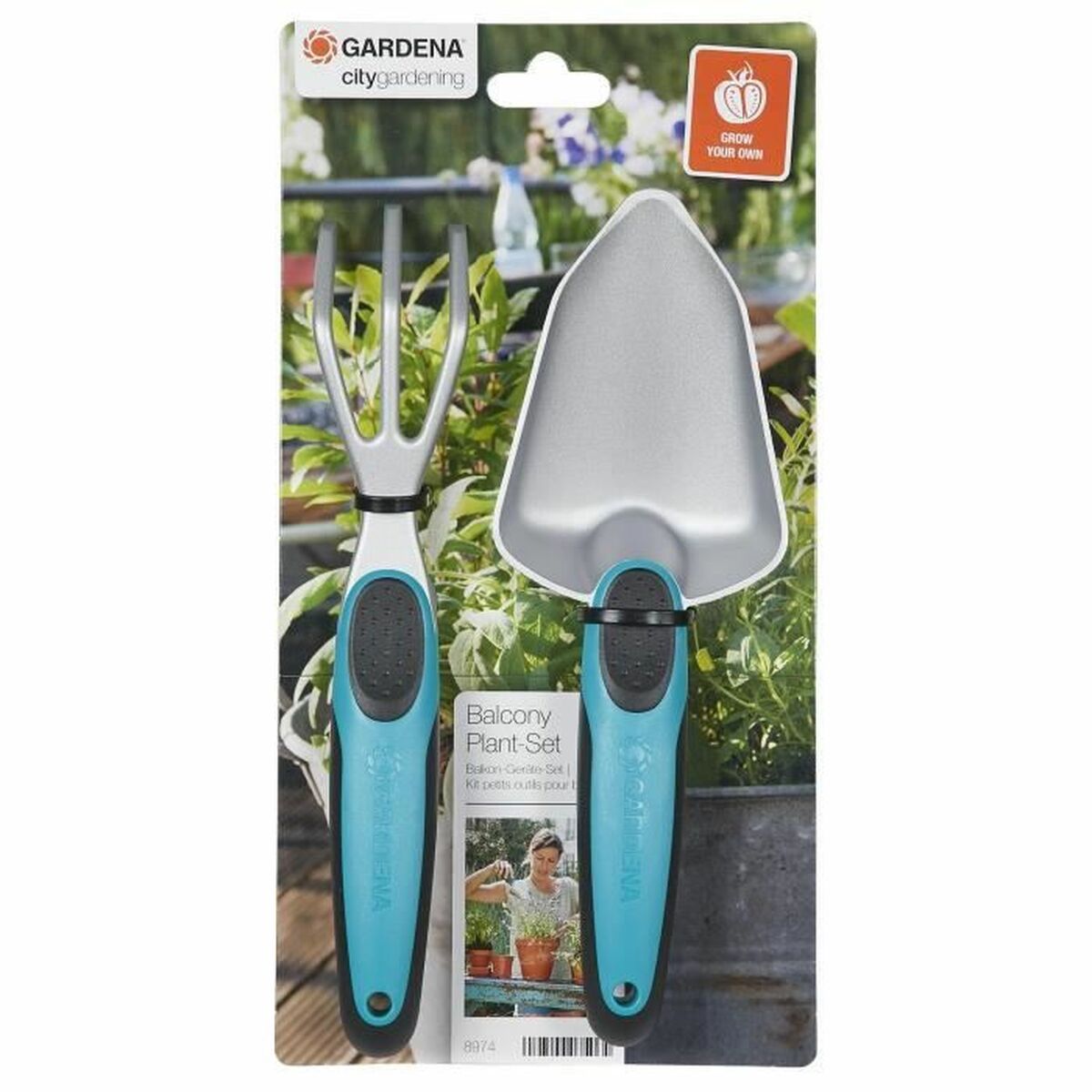 Kit di attrezzi per il giardinaggio Gardena G8974-20 Balcone 2 Pezzi Alluminio