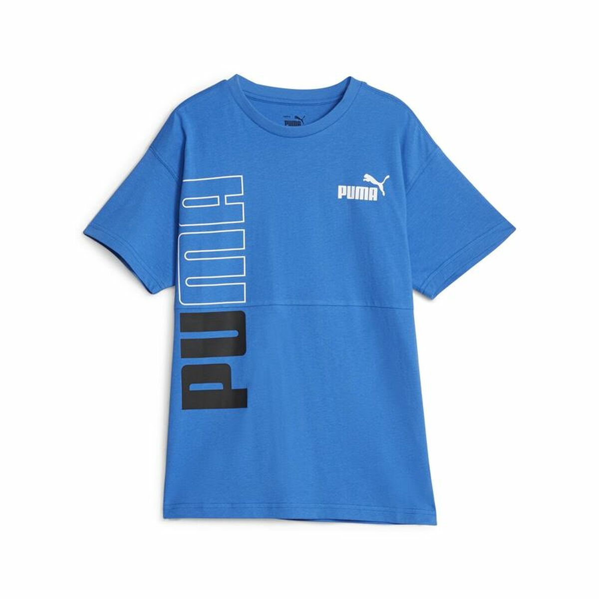 Maglia a Maniche Corte per Bambini Puma Power Colorblock Azzurro