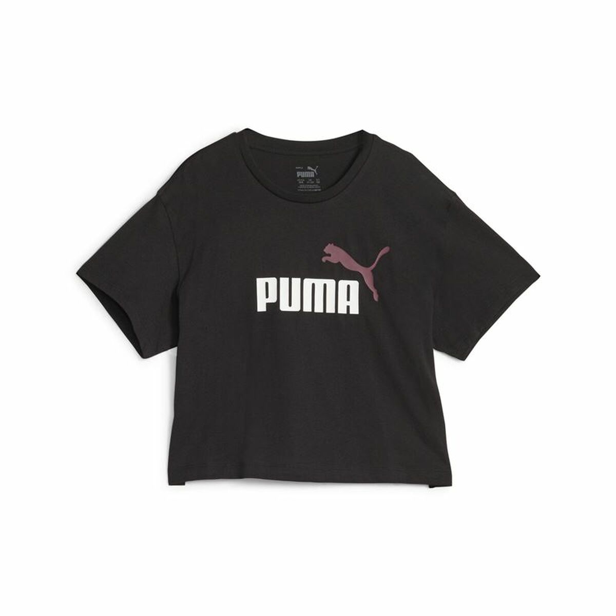 Maglia a Maniche Corte per Bambini Puma Girls Logo Cropped Nero