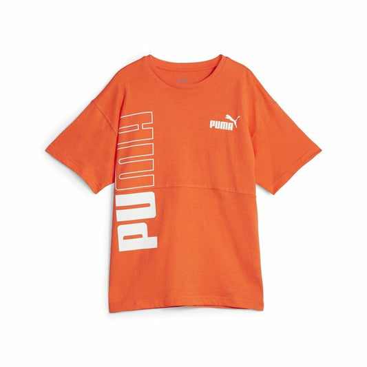 Maglia a Maniche Corte per Bambini Puma Power Colorblock Arancione scuro