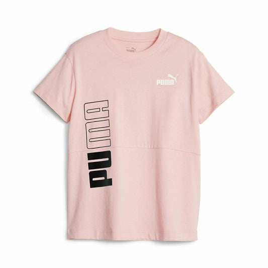 Maglia a Maniche Corte per Bambini Puma Power Colorblock Salmone