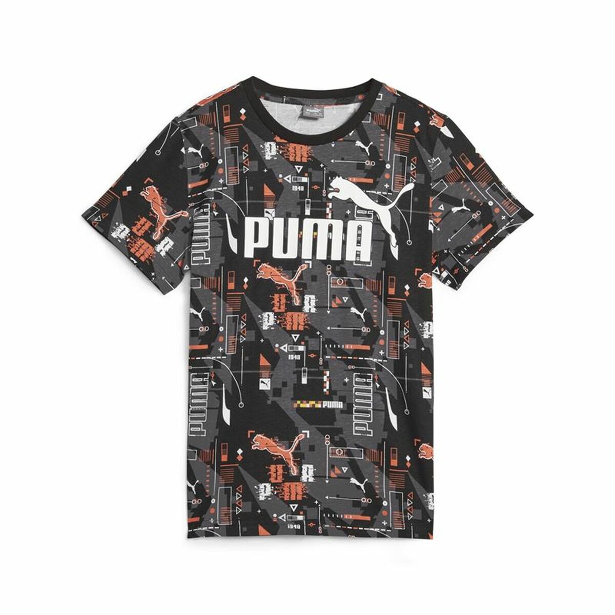 Maglia a Maniche Corte per Bambini Puma Ess+ Futureverse Aop Nero