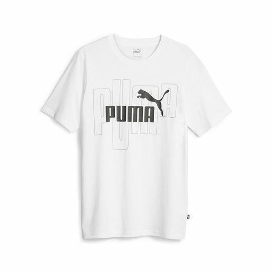 Maglia a Maniche Corte Uomo Puma Graphiccs No. 1 Logo Bianco