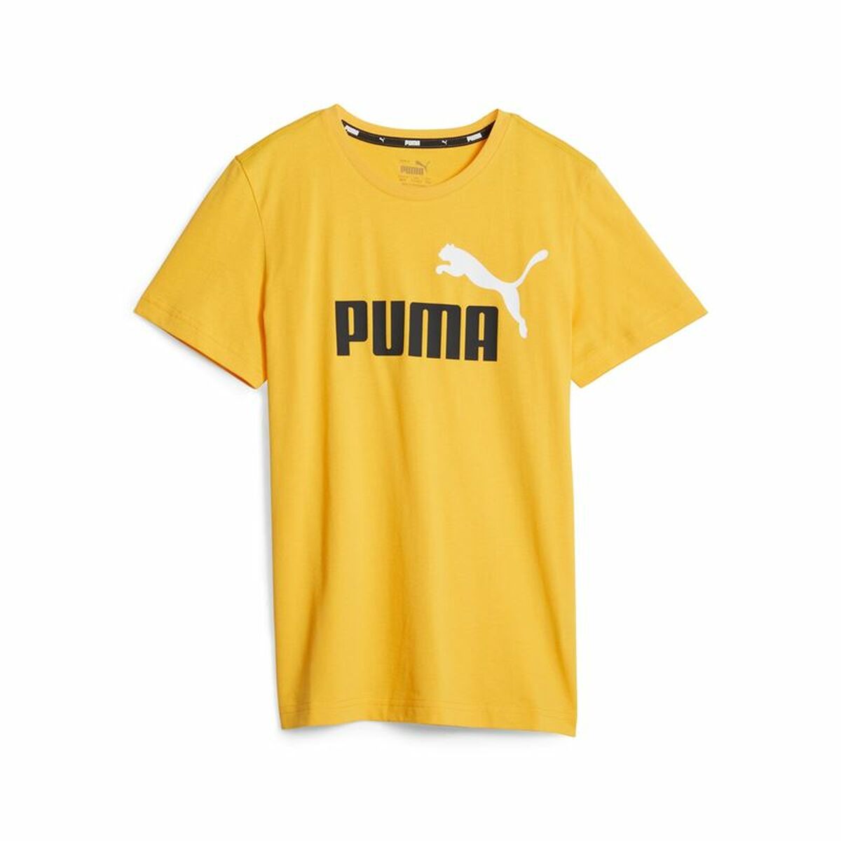 Maglia a Maniche Corte per Bambini Puma Ess+ 2 Col Logo Giallo