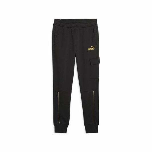 Pantalone di Tuta per Adulti Puma Ess+ Minimal Gold Nero Uomo