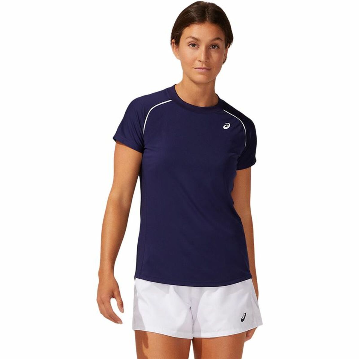 Maglia a Maniche Corte Donna Asics Court Piping Azzurro