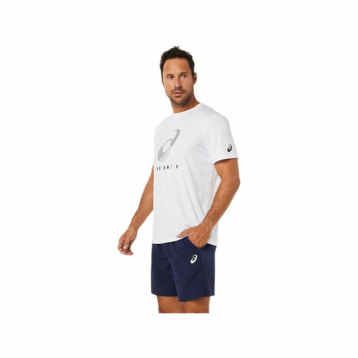 Maglia a Maniche Corte Uomo Asics Court Spiral Tee Bianco