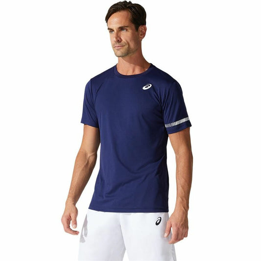 Maglia a Maniche Corte Uomo Asics Court SS Azzurro