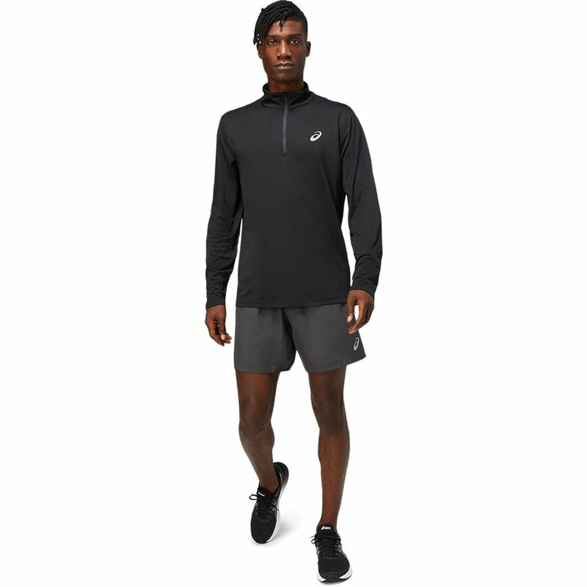 Maglia a Maniche Lunghe Uomo Asics Core 1/2 Nero Con cerniera