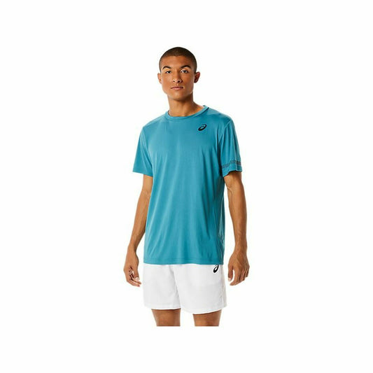 Maglia a Maniche Corte Uomo Asics Court Azzurro