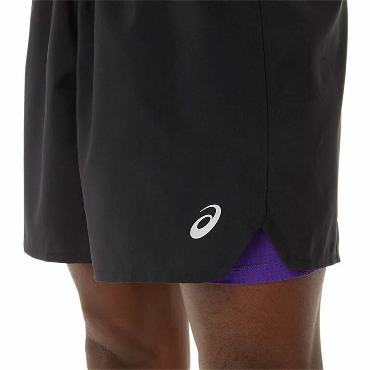 Pantaloni Corti Sportivi da Uomo Asics Road 2-N-1 7IN Nero