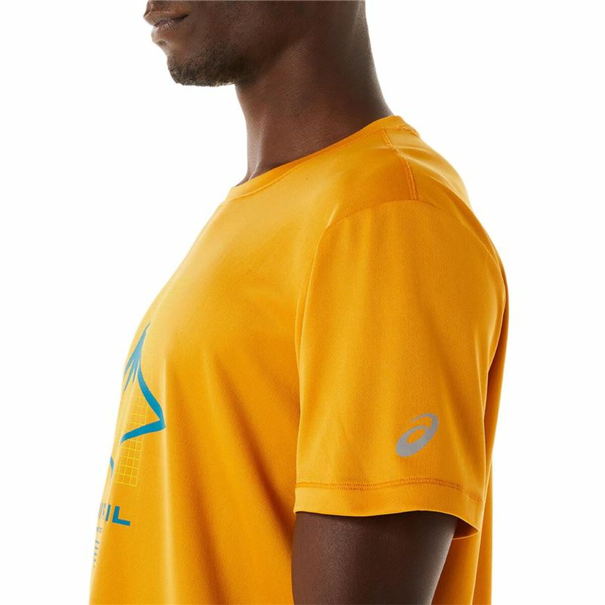 Maglia a Maniche Corte Uomo Asics Fujitrail Logo Arancio