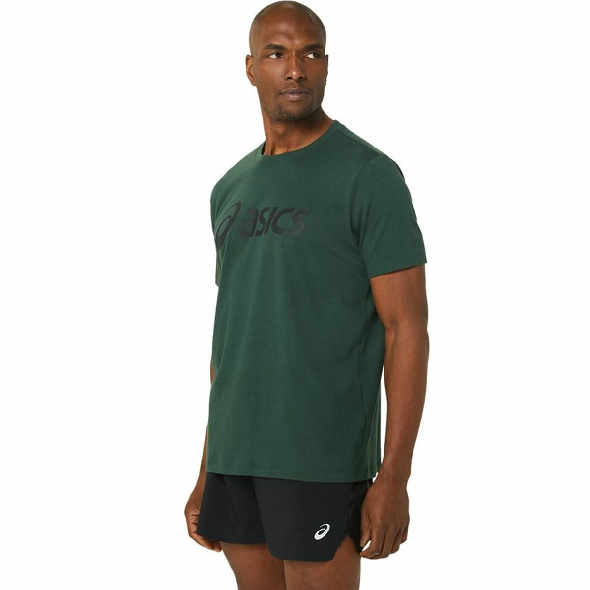 Maglia a Maniche Corte Uomo Asics Big Logo Verde scuro