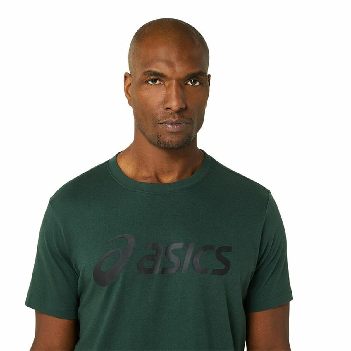 Maglia a Maniche Corte Uomo Asics Big Logo Verde scuro