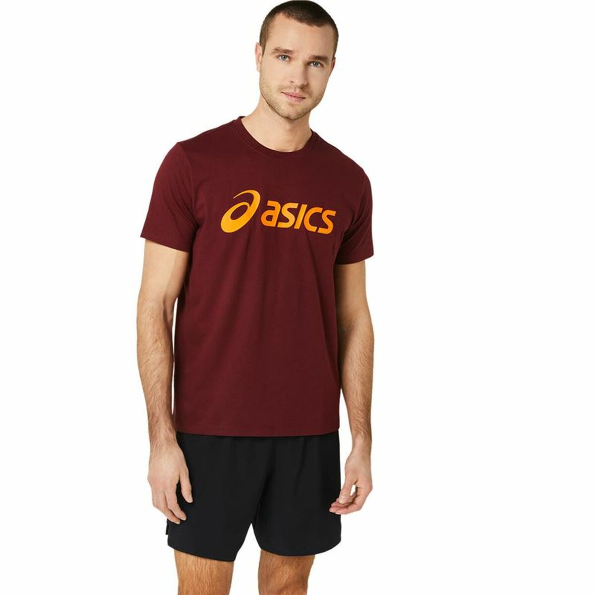 Maglia a Maniche Corte Uomo Asics  ASICS Big Logo Rosso Scuro