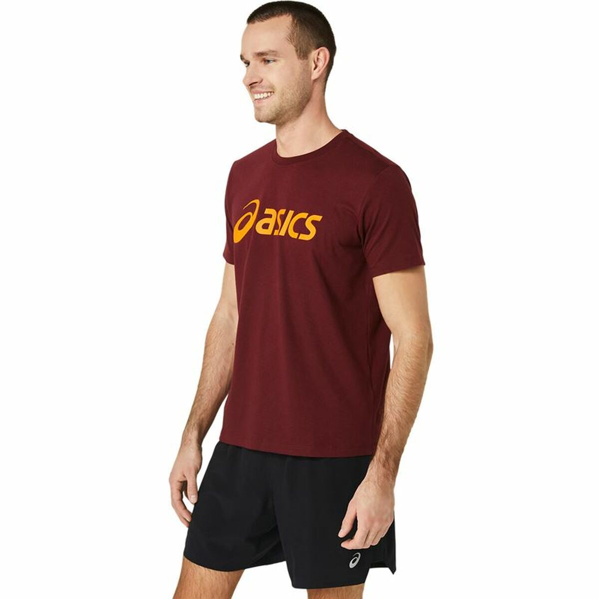 Maglia a Maniche Corte Uomo Asics  ASICS Big Logo Rosso Scuro