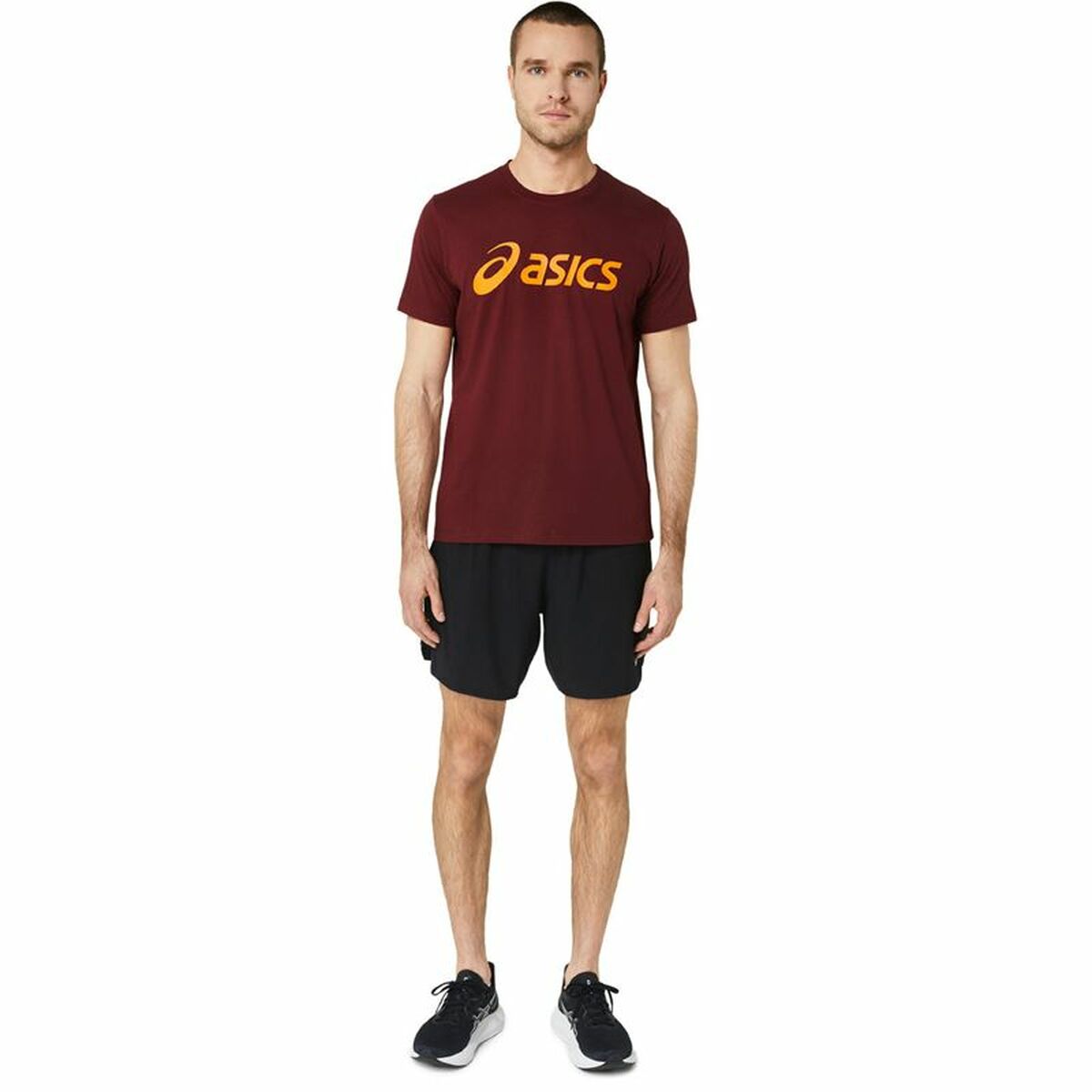 Maglia a Maniche Corte Uomo Asics  ASICS Big Logo Rosso Scuro