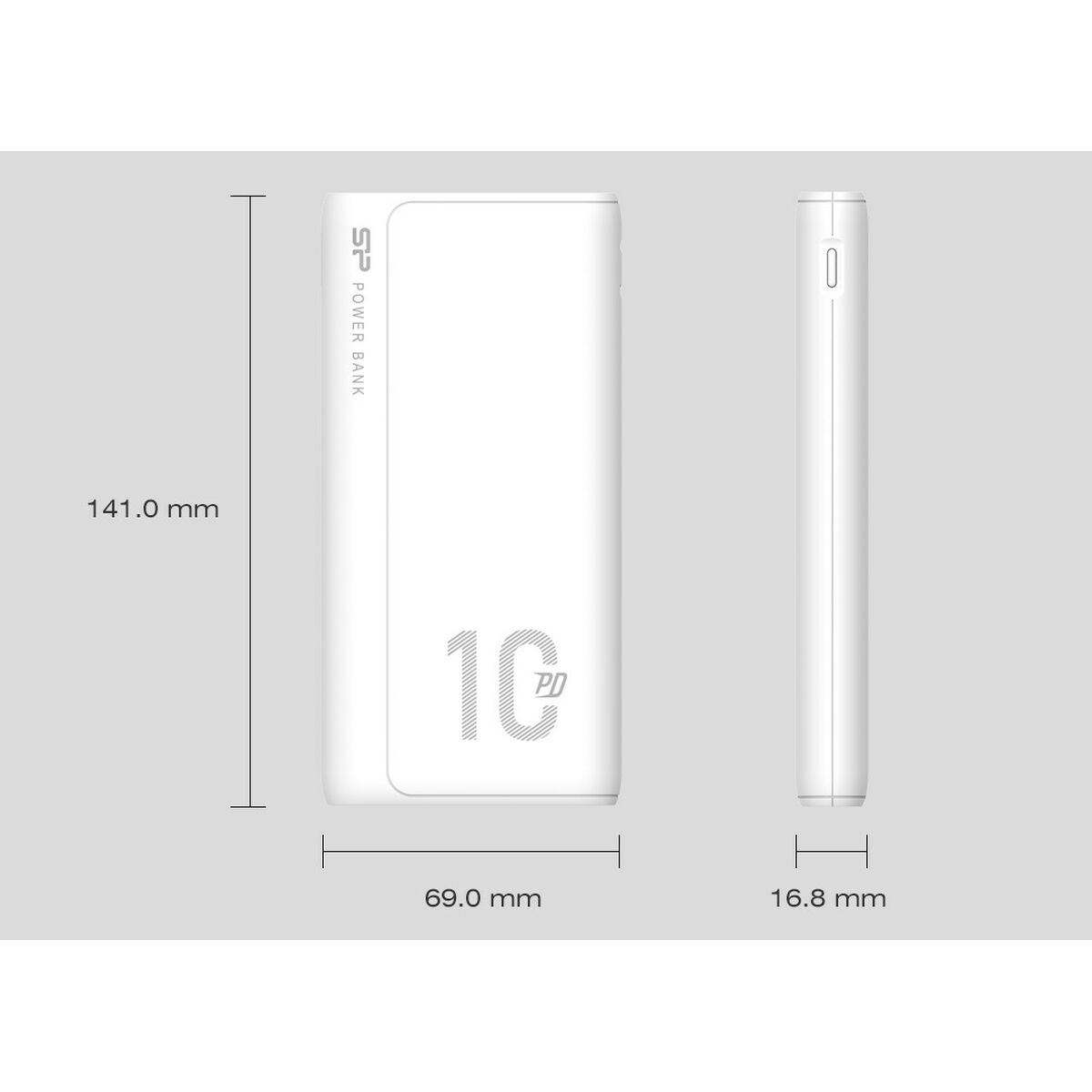 Powerbank Silicon Power SP10KMAPBKQP150W Bianco 10000 mAh