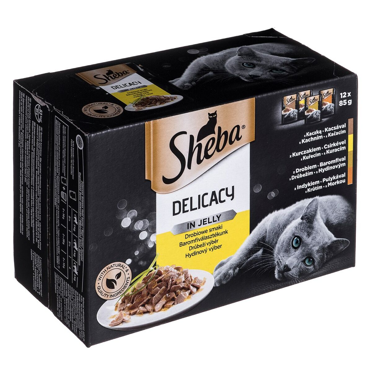 Cibo per gatti Sheba Delicacy in Jelly Pollo Tacchino Anatra Uccelli 100 g