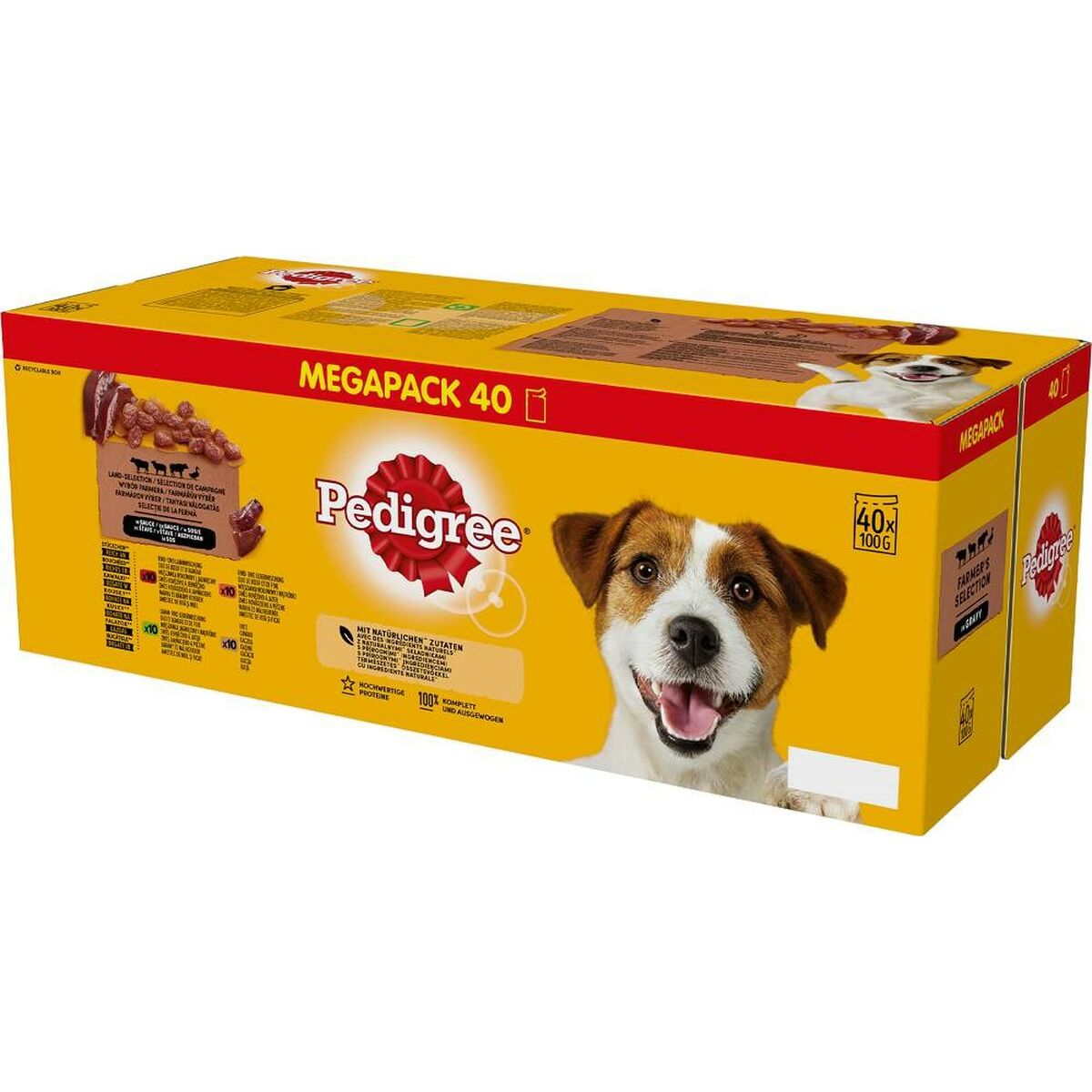 Cibo umido Pedigree 40 x 100 g Carne di vitello Agnello Anatra 100 g