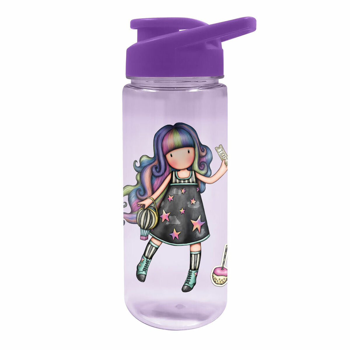 Bottiglia d'acqua Gorjuss Up and away Viola PVC (500 ml)