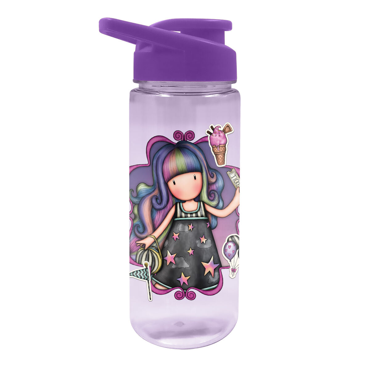 Bottiglia d'acqua Gorjuss Up and away Viola PVC (500 ml)