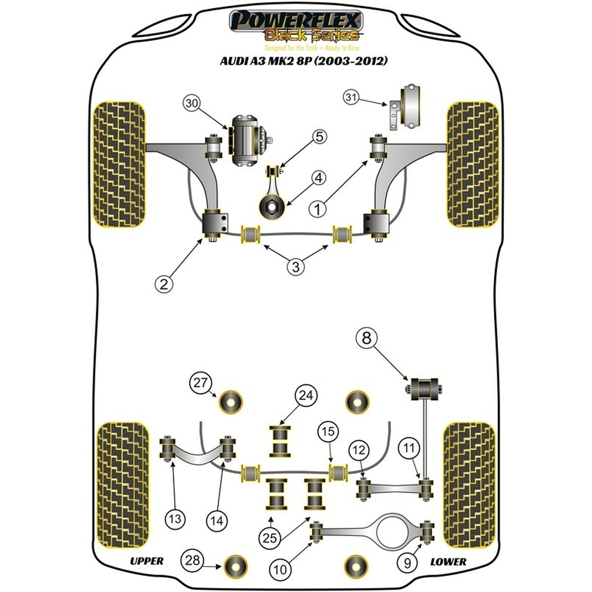 Silentblock Powerflex PFF85-704P Supporto motore (1 Unità)