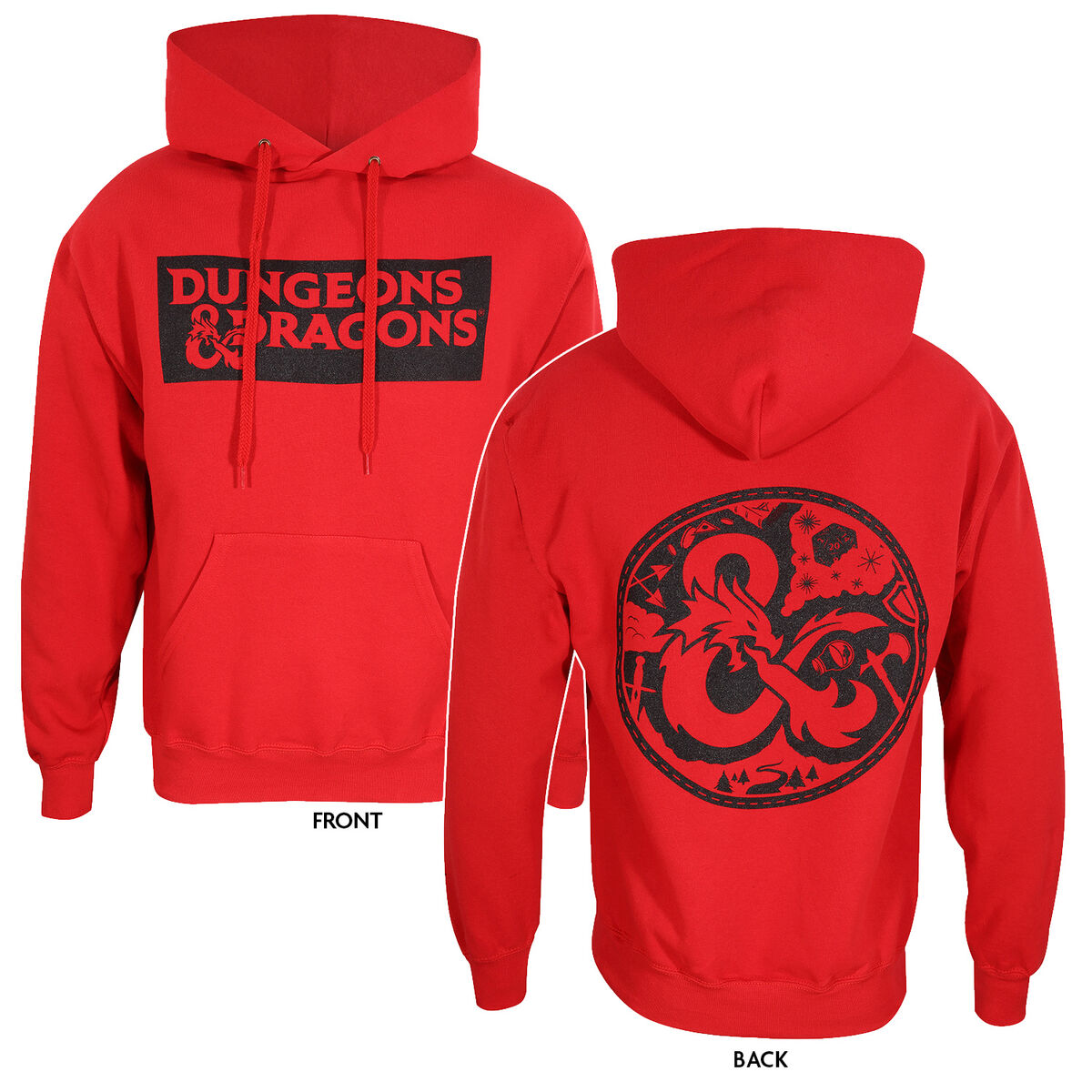 Felpa con Cappuccio Unisex Dungeons & Dragons Logo Rosso