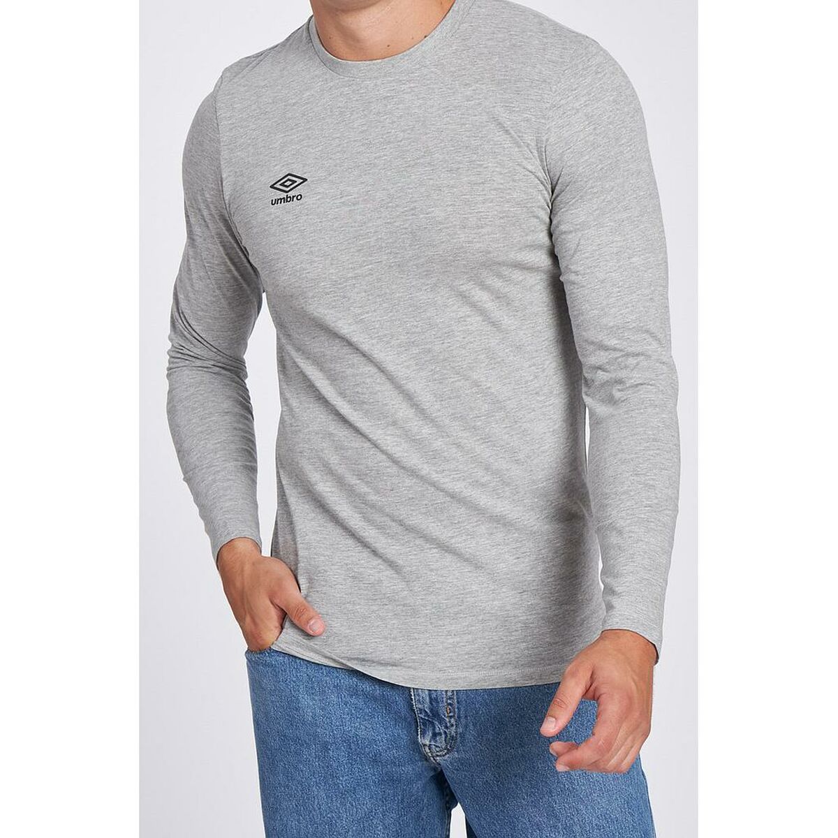 Maglia a Maniche Lunghe Uomo Umbro SMALL LOGO LS TEE 65775U B43  Grigio