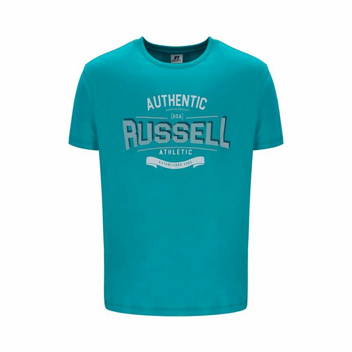 Maglia a Maniche Corte Uomo Russell Athletic Amt A30081 Acquamarina