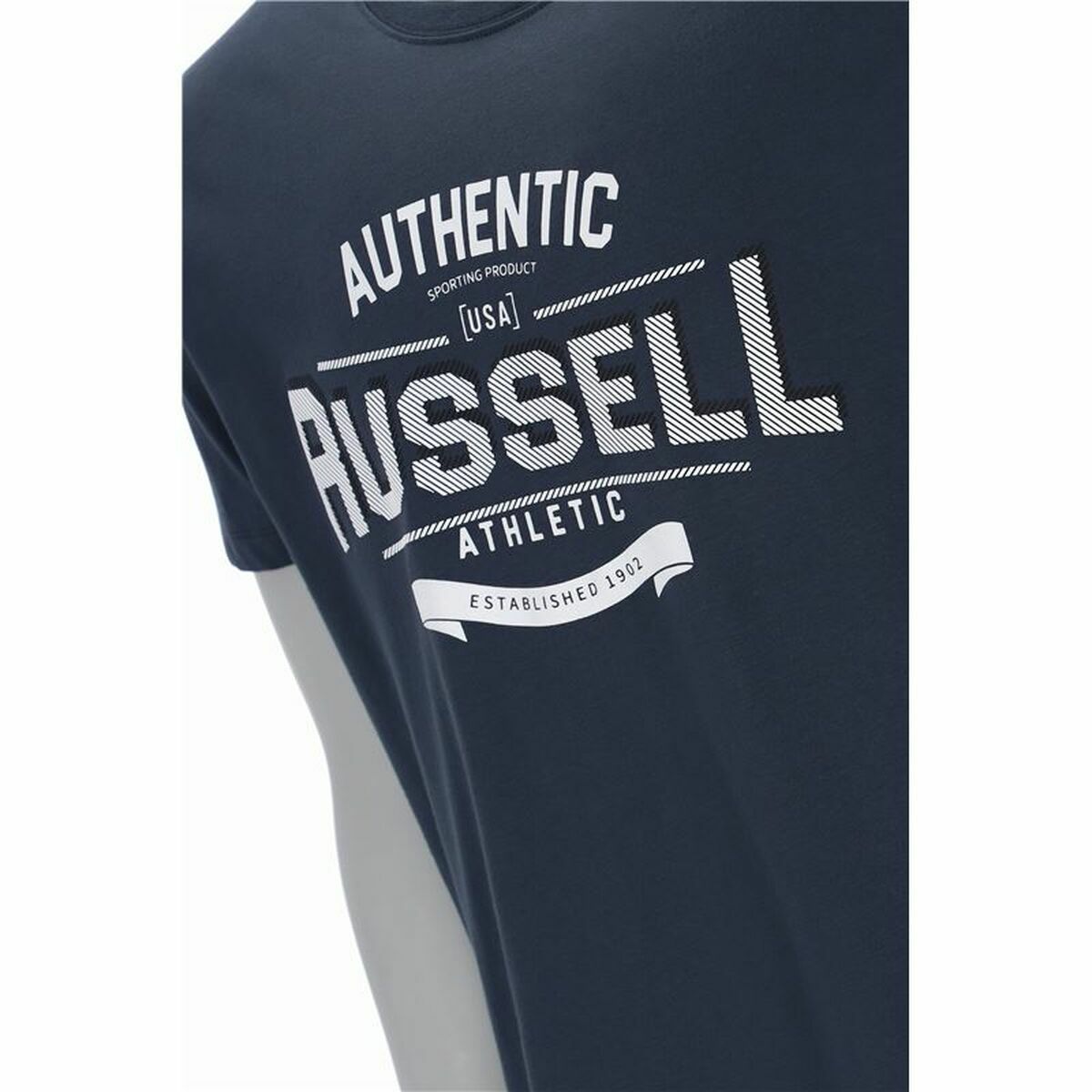 Maglia a Maniche Corte Uomo Russell Athletic Ara Blu scuro