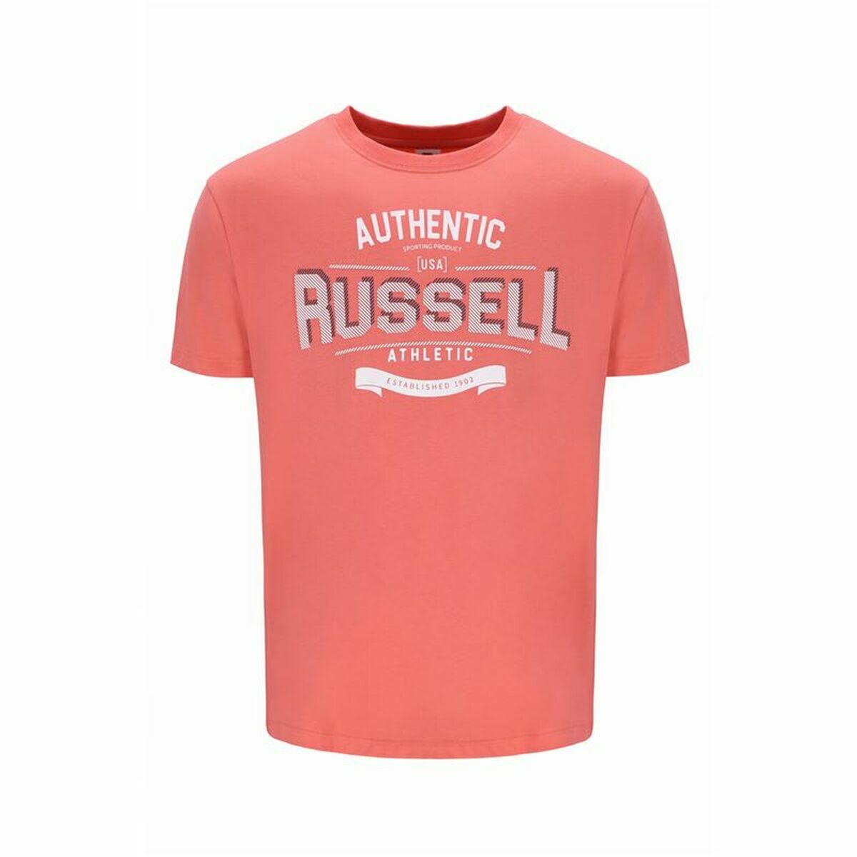 Maglia a Maniche Corte Uomo Russell Athletic Amt A30081 Arancio Corallo