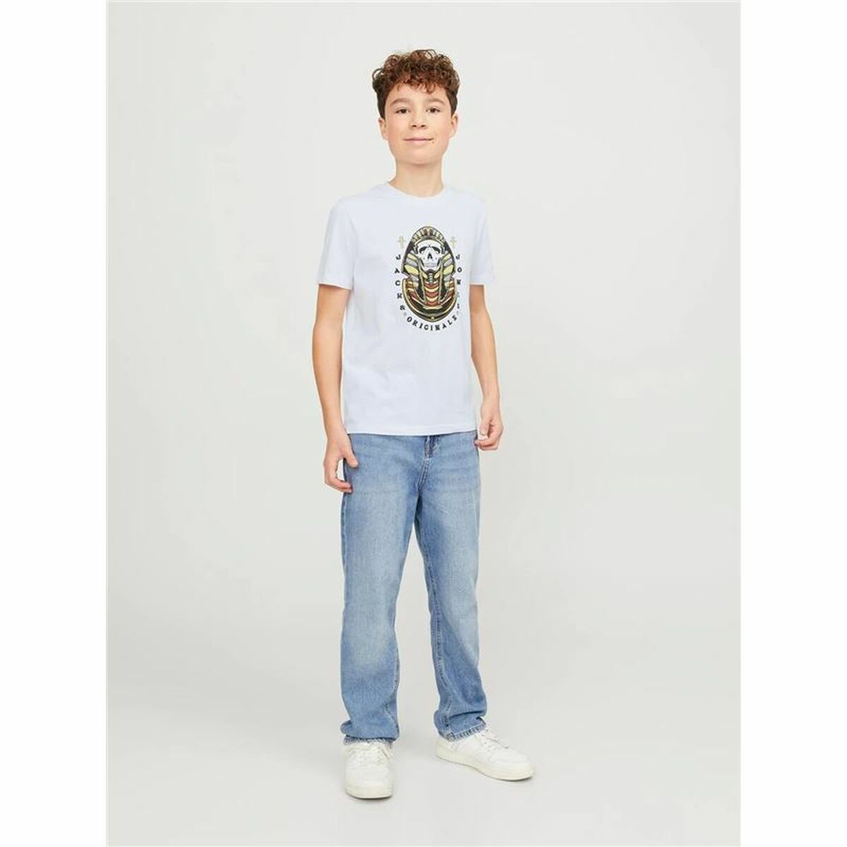 Maglia a Maniche Corte per Bambini Jack & Jones Jorheavens Bianco