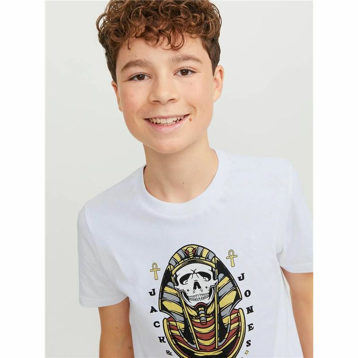 Maglia a Maniche Corte per Bambini Jack & Jones Jorheavens Bianco