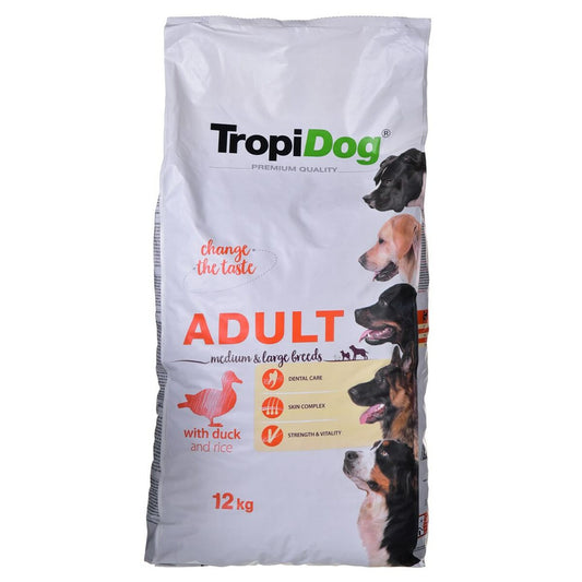 Io penso Tropi Dog Premium Adult Medium & Large Adulto Anatra Riso Uccelli 12 kg